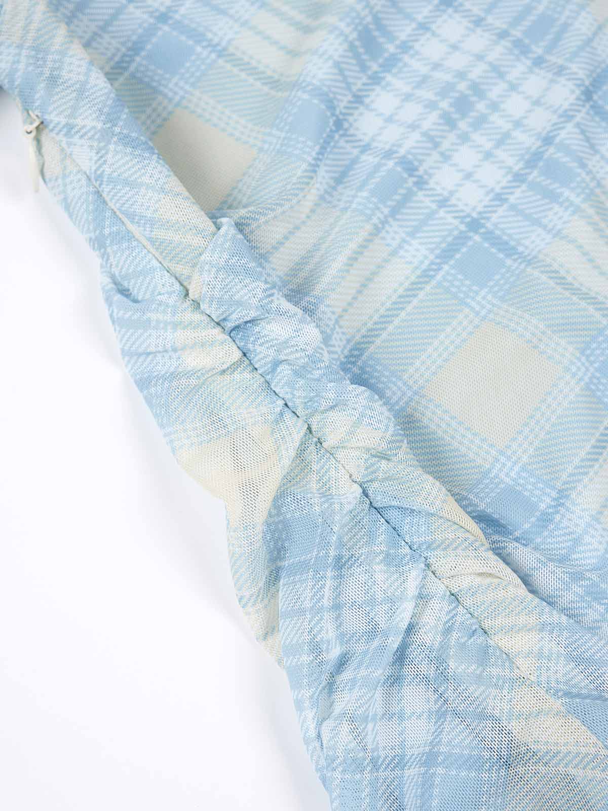 ASOBIO Mesh Ruched Top