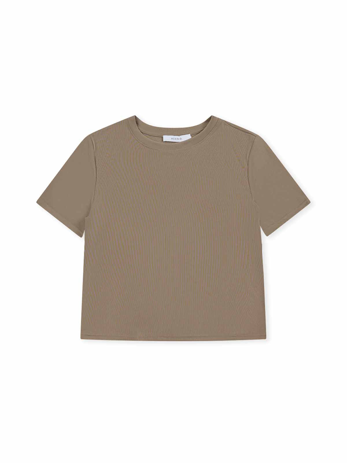 ASOBIO Knitted Short-Sleeve Round Neck T-Shirt