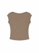 ASOBIO Slim-Fit Cap-Sleeve Boat Neck Top