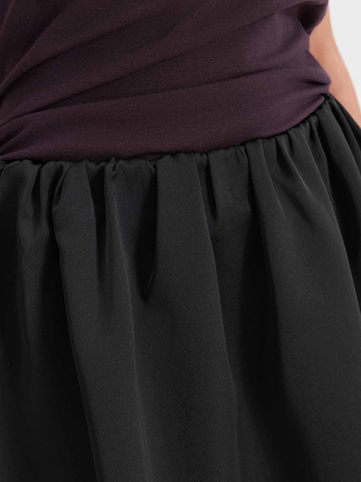 ASOBIO Satin Bubble Mini Skirt with Shorts