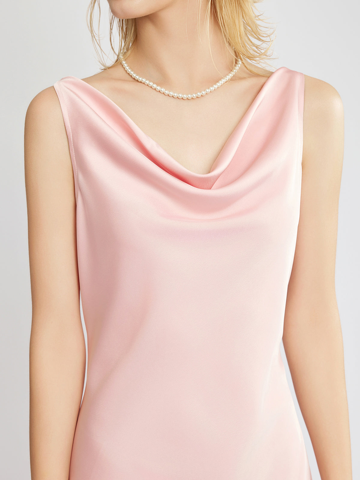 Satin Cowlneck Maxi Dress