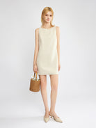 100% Linen Boatneck Mini Dress