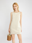 100% Linen Boatneck Mini Dress