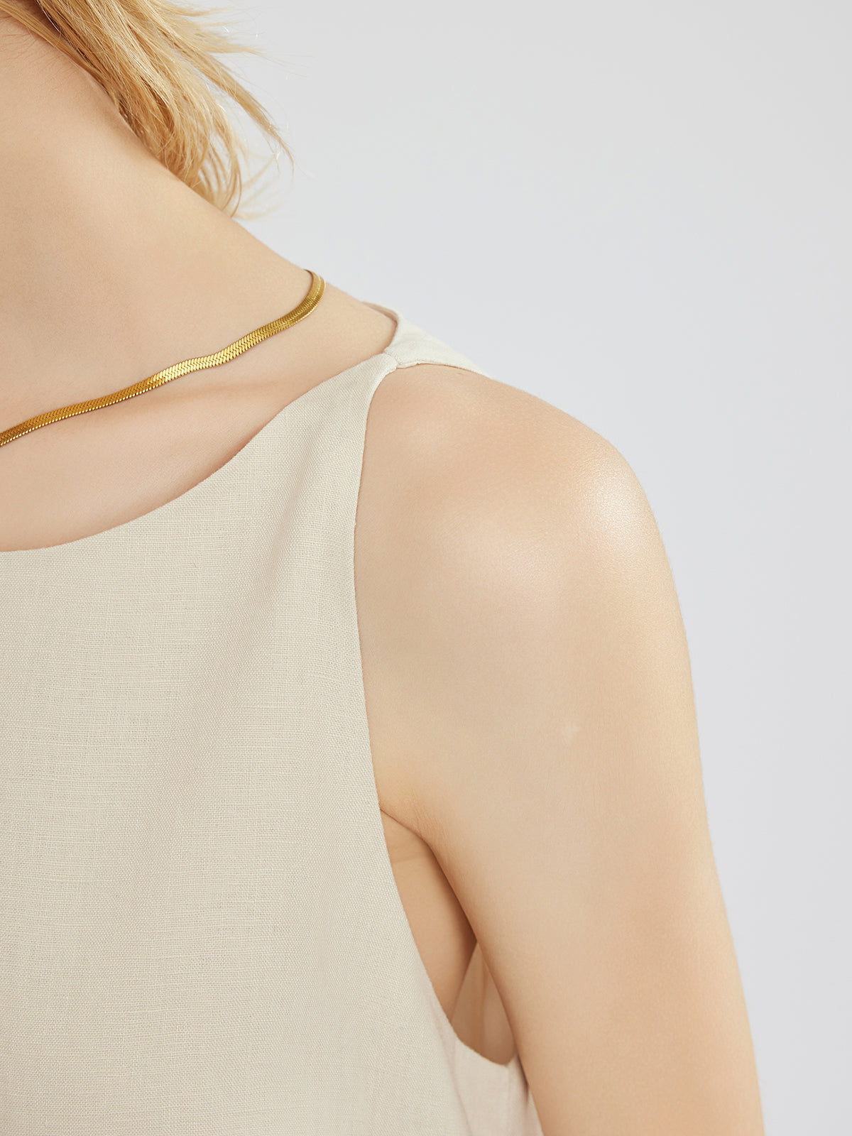 100% Linen Boatneck Mini Dress