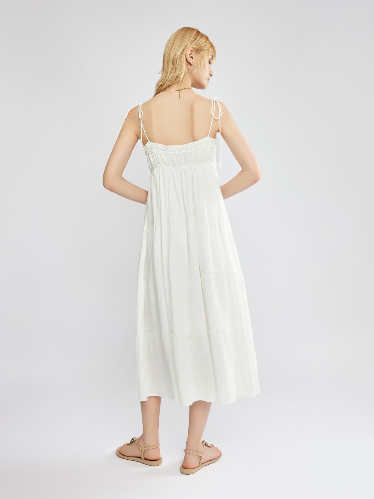 Linen Tiered Midi Dress