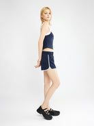 Contrast Wide Strap Knit Sports Cami