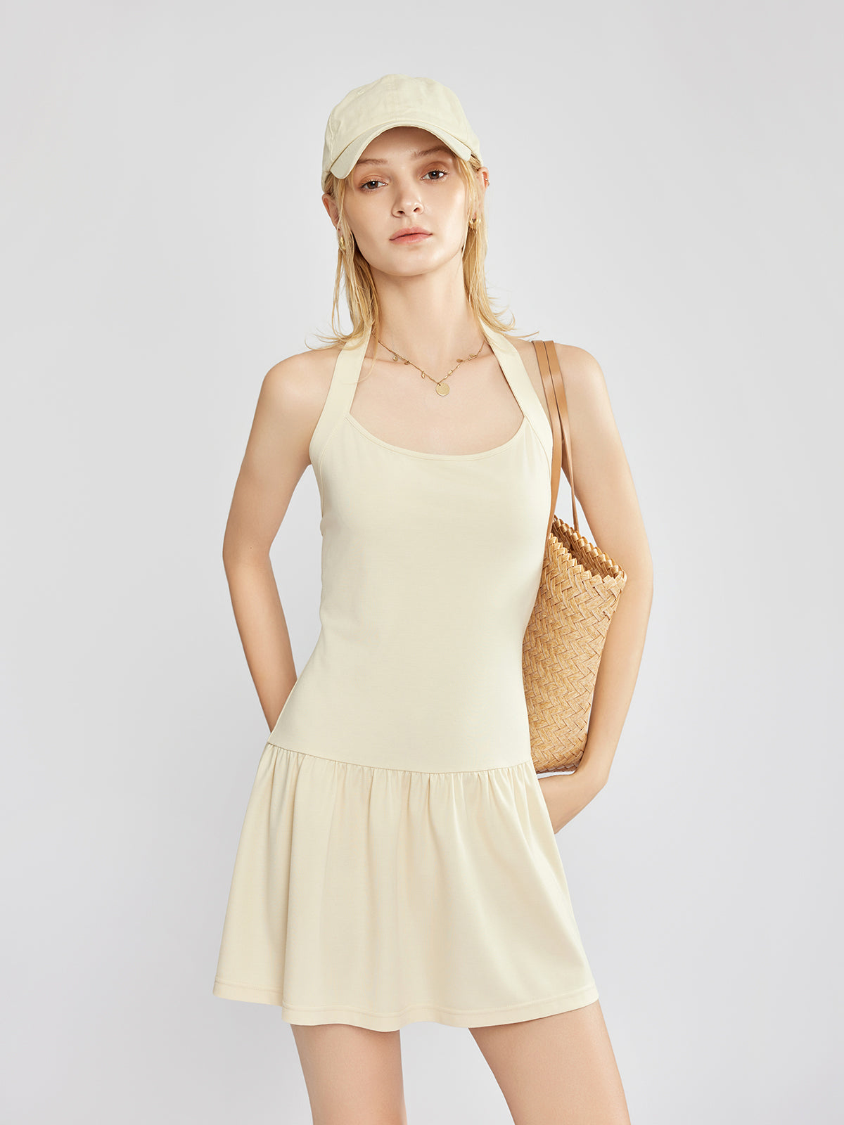 Drapey Mini Halter Dress
