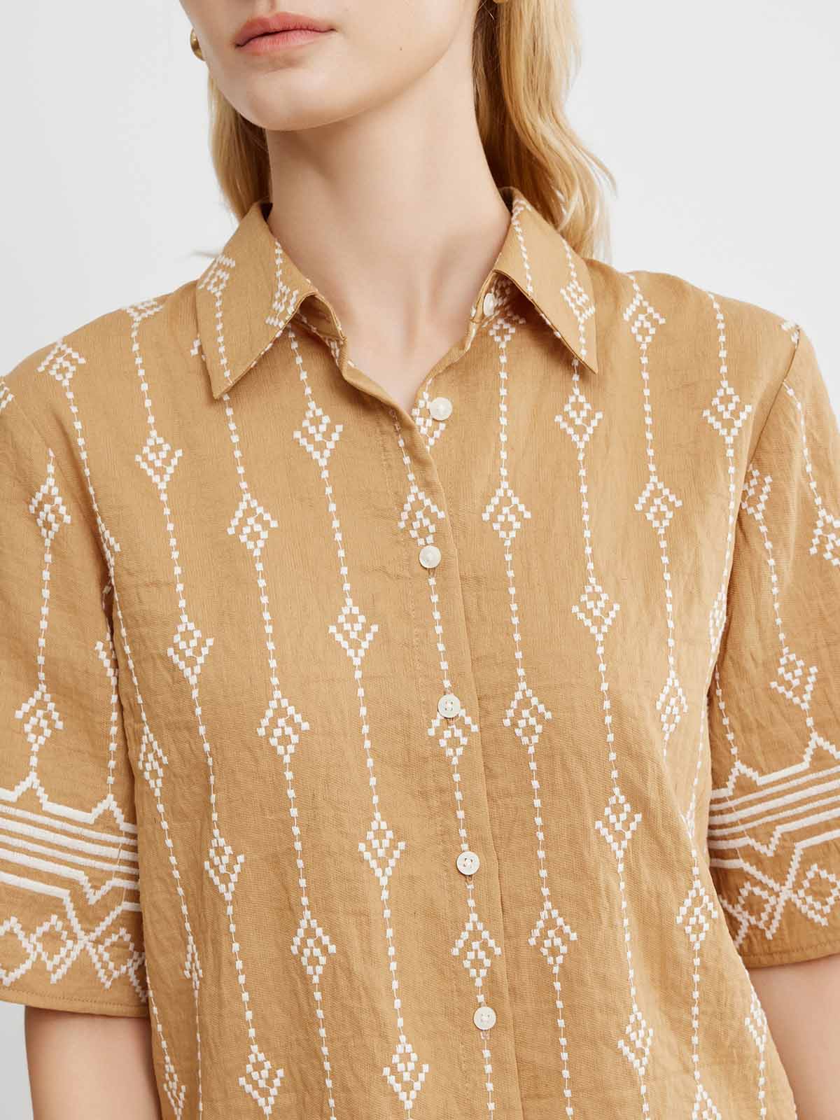 Embroidered Linen Shirt
