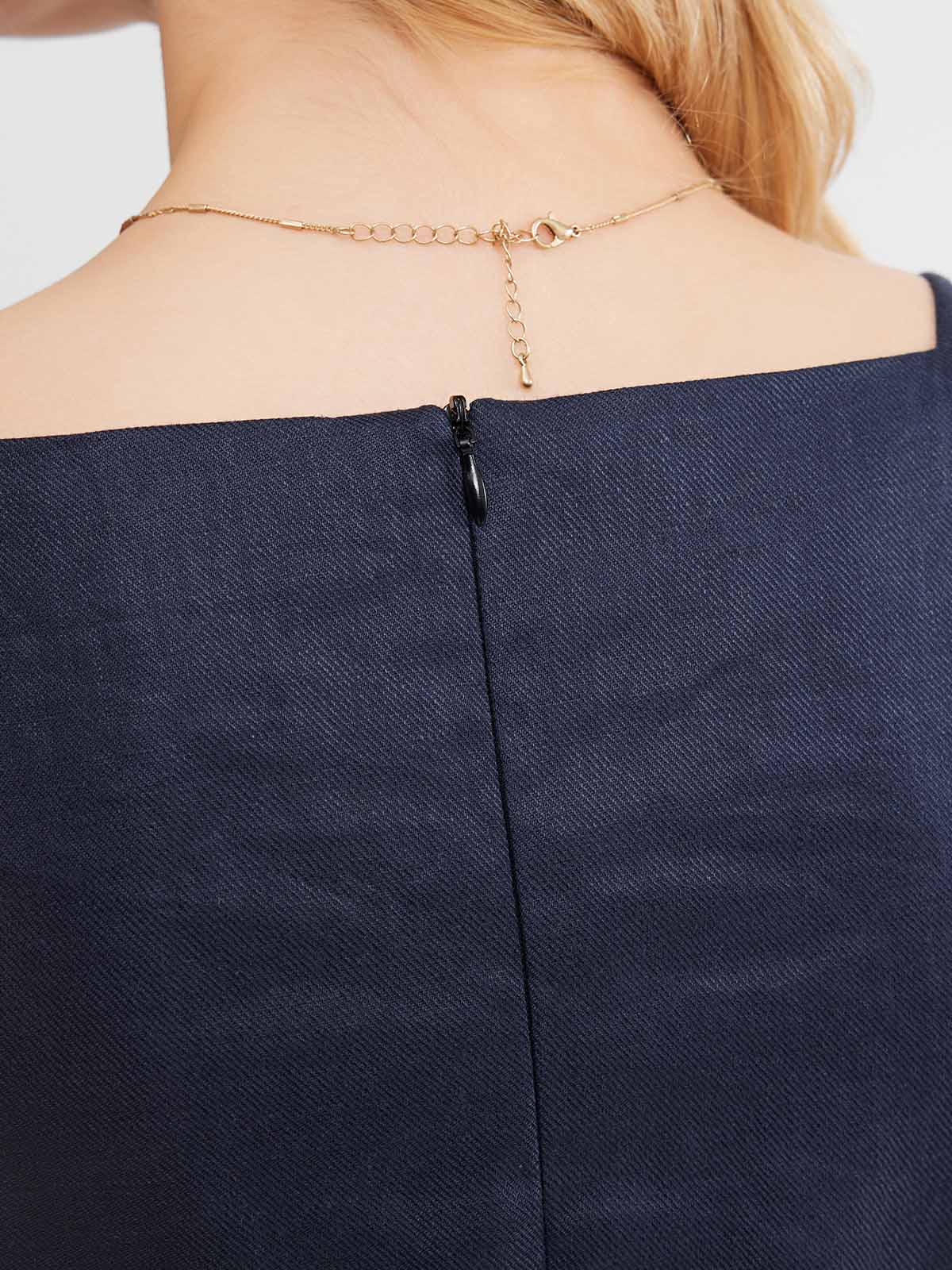 100% Linen Faux-Wrap Mini Dress