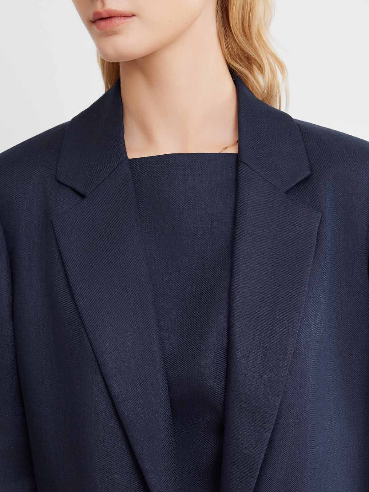 ASOBIO 100% Linen Blazer with Striped Lining