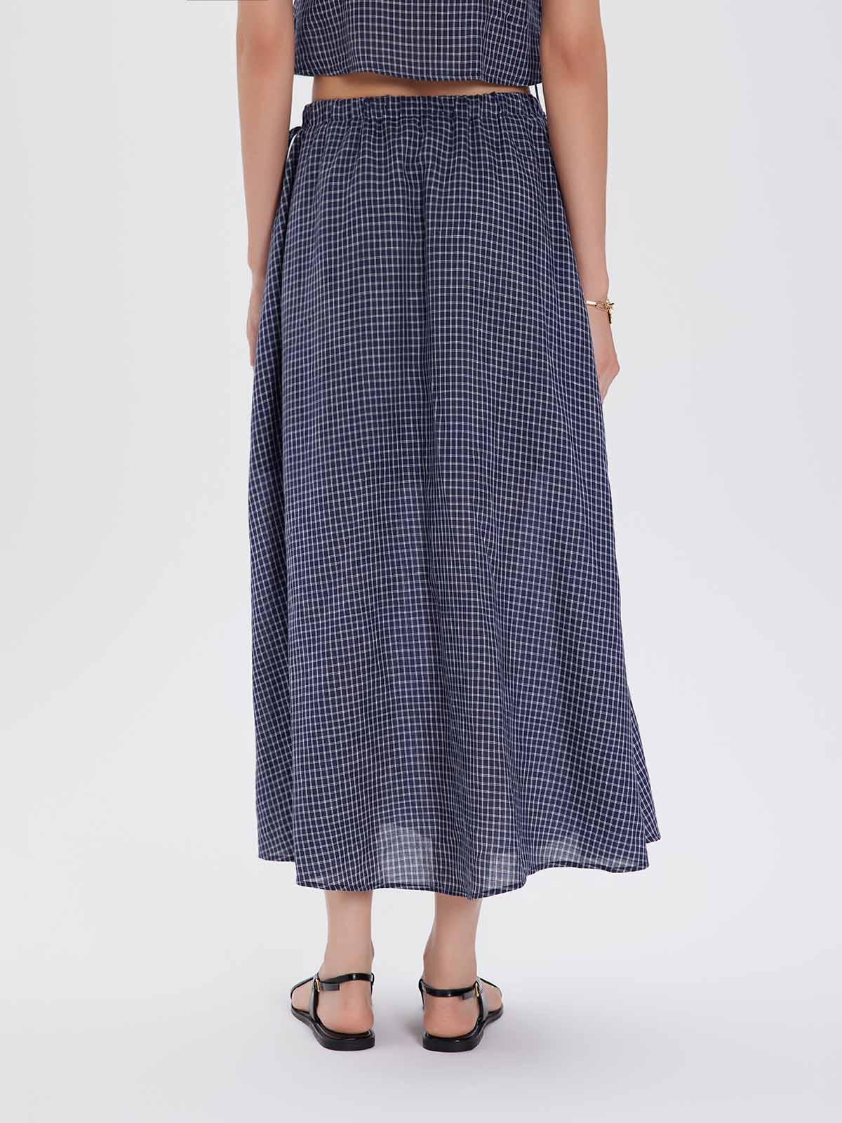 ASOBIO Tie-Waist Lyocell-Linen Maxi Skirt