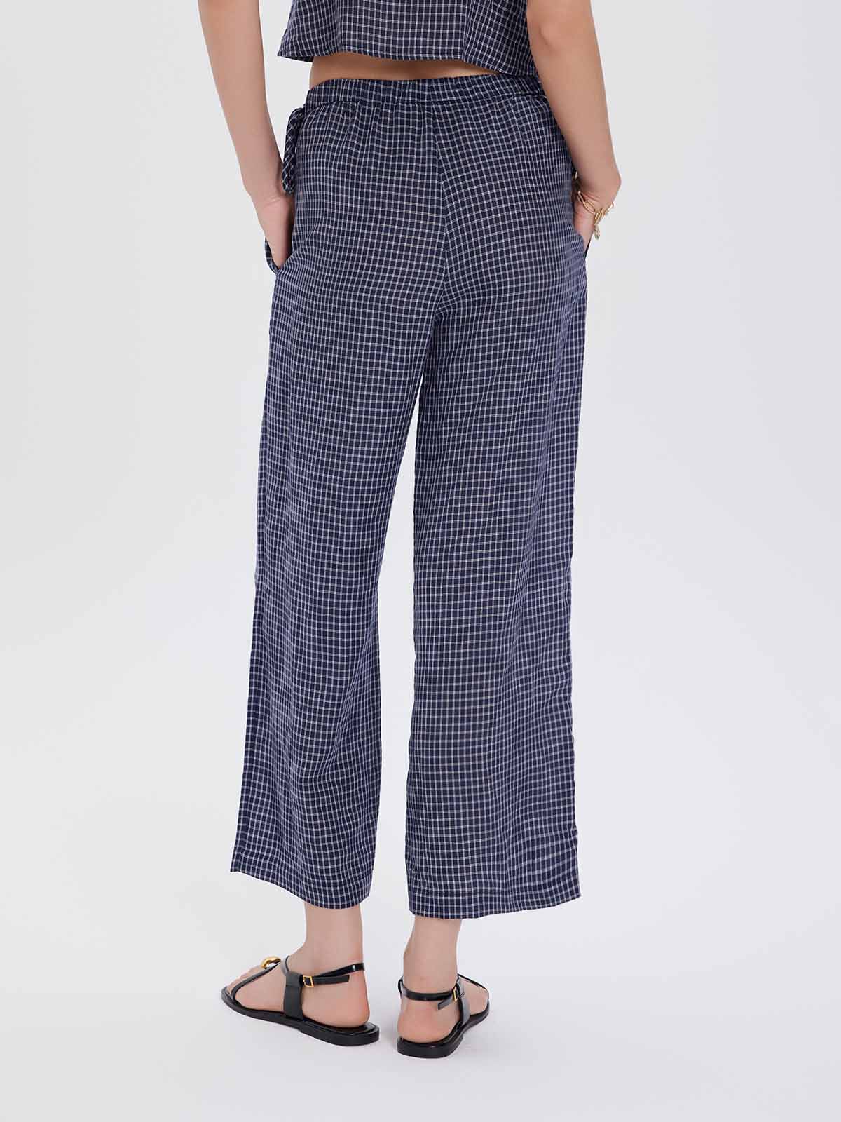 ASOBIO Linen Mid-Rise Wide-Leg Pants