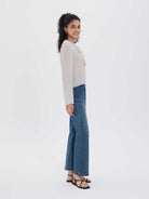  Ruffle Tie-Neck Long-Sleeve Blouse