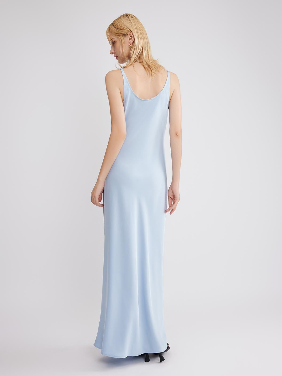 ASOBIO Satin Cowlneck Maxi Dress
