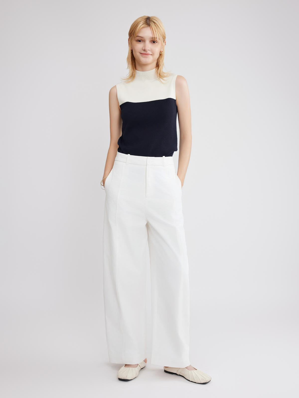 ASOBIO 100% Cotton Barrel-Leg Pants