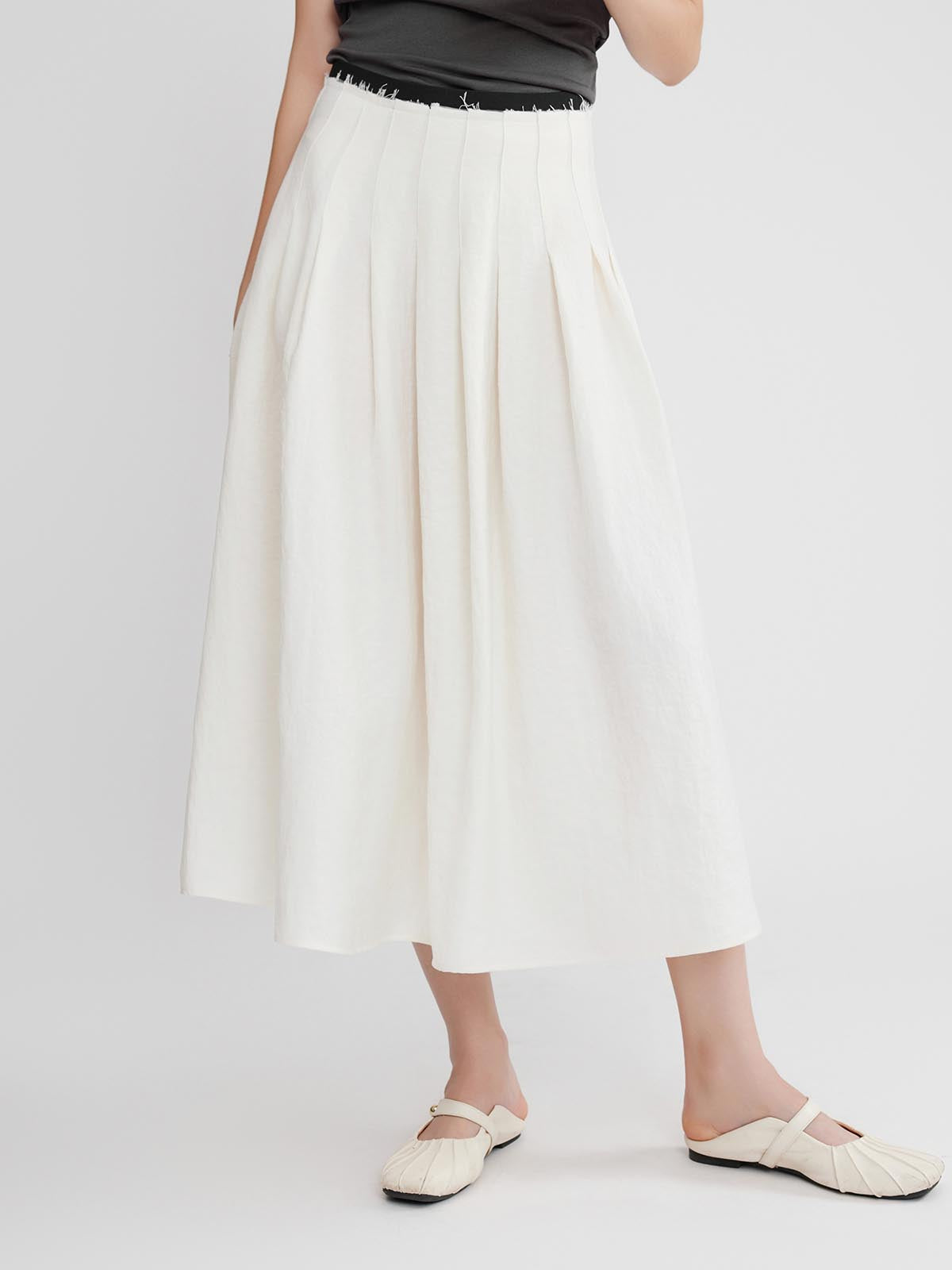 ASOBIO Lyocell Flowing Midi Skirt