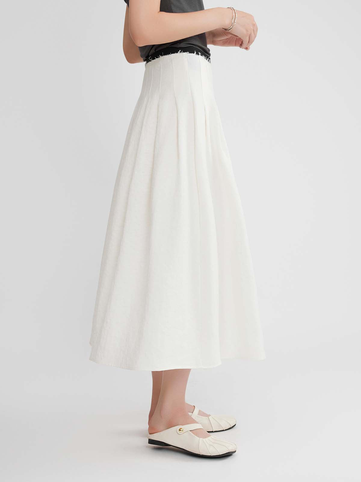 ASOBIO Lyocell Flowing Midi Skirt