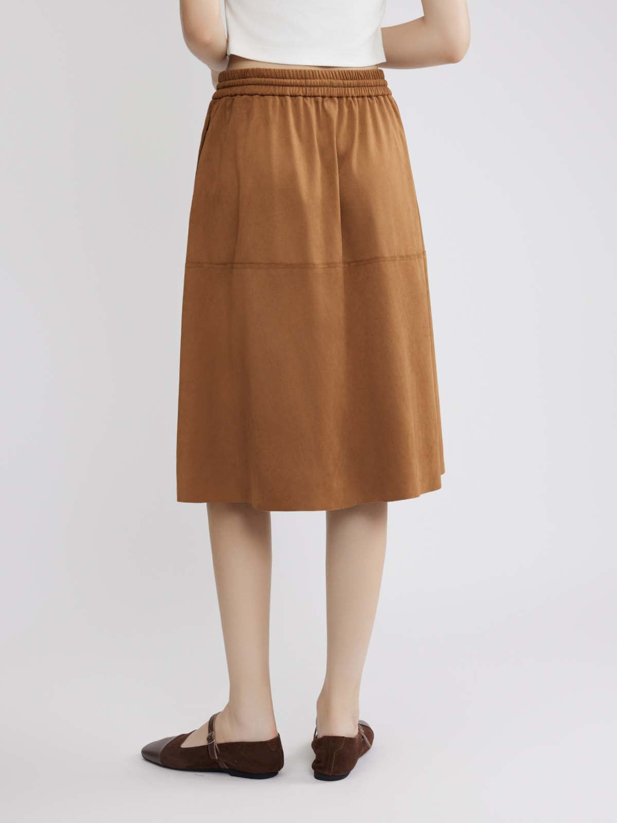 Asobio Suede Leather Skirt With Gathered Detail
