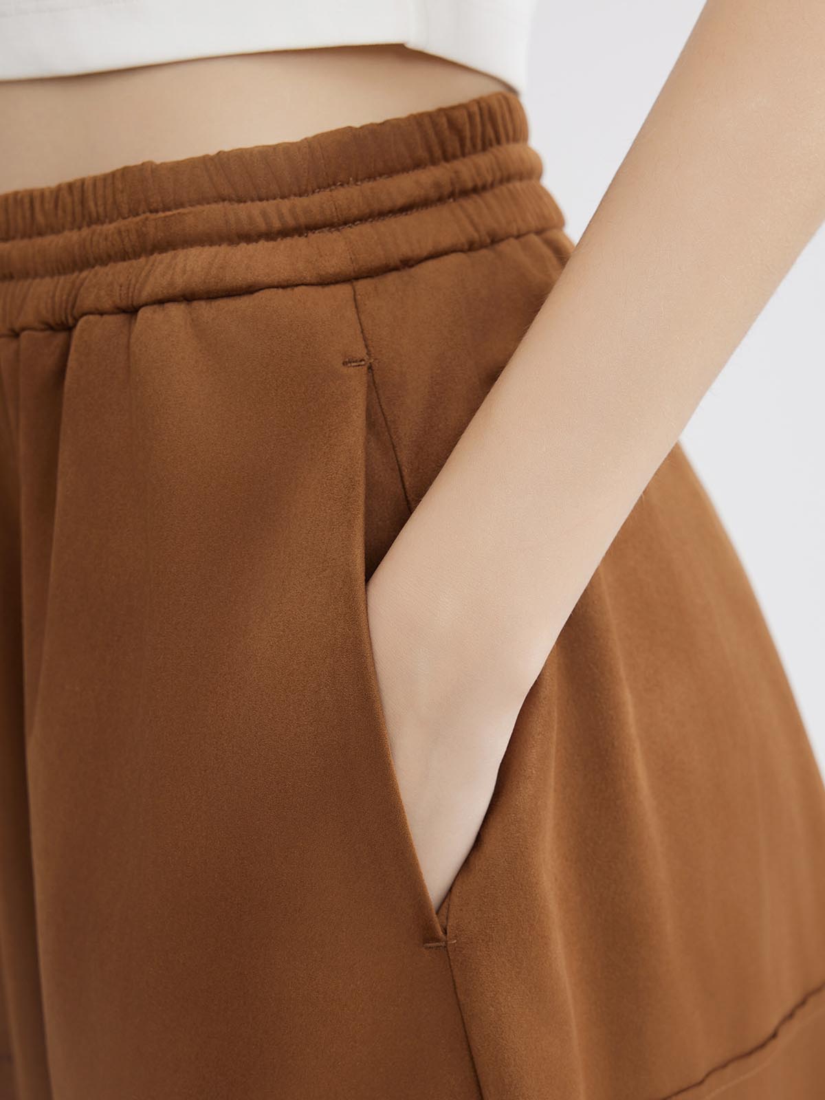 Asobio Suede Leather Skirt With Gathered Detail
