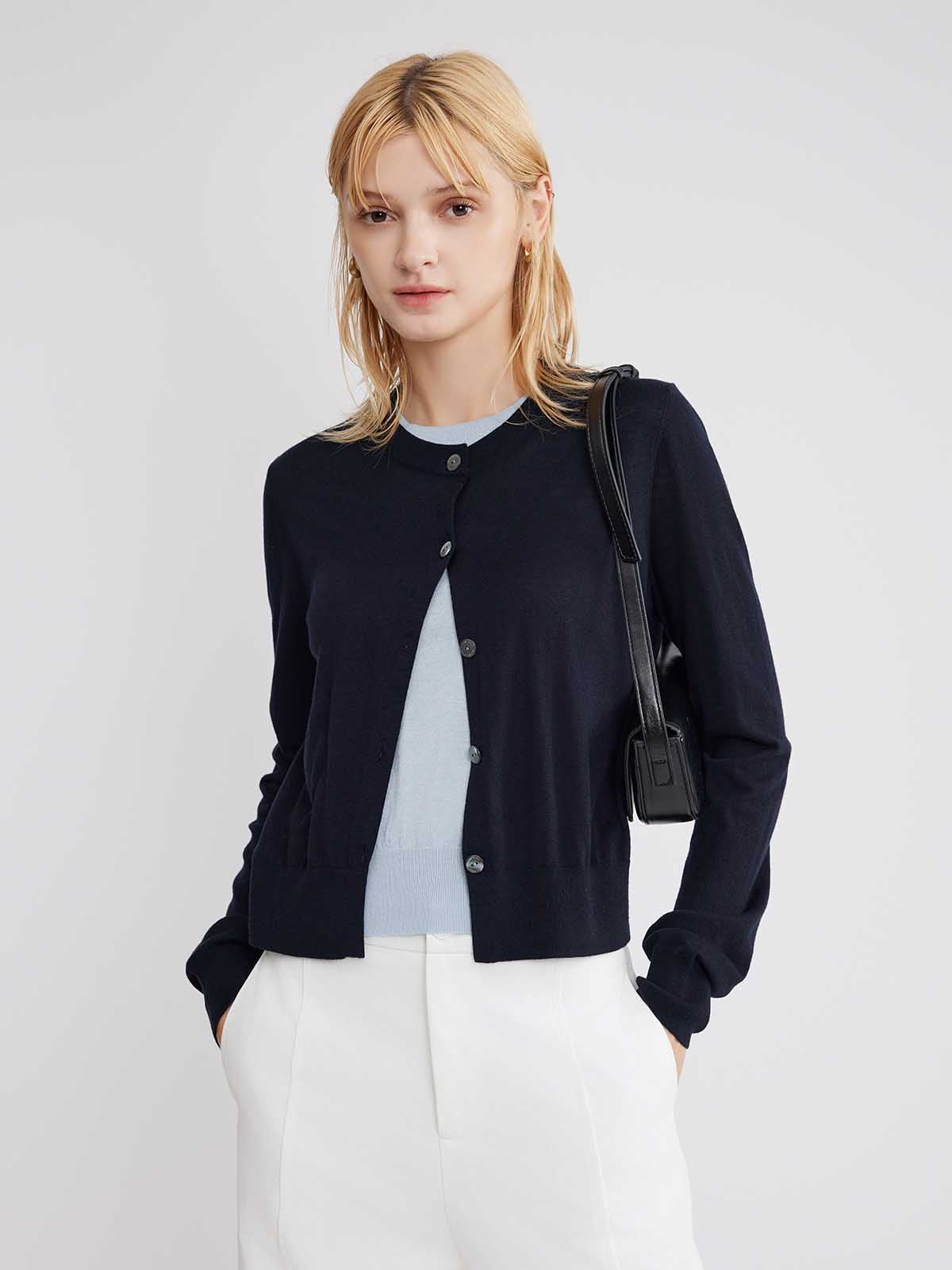 ASOBIO Layered Look Knit Cardigan