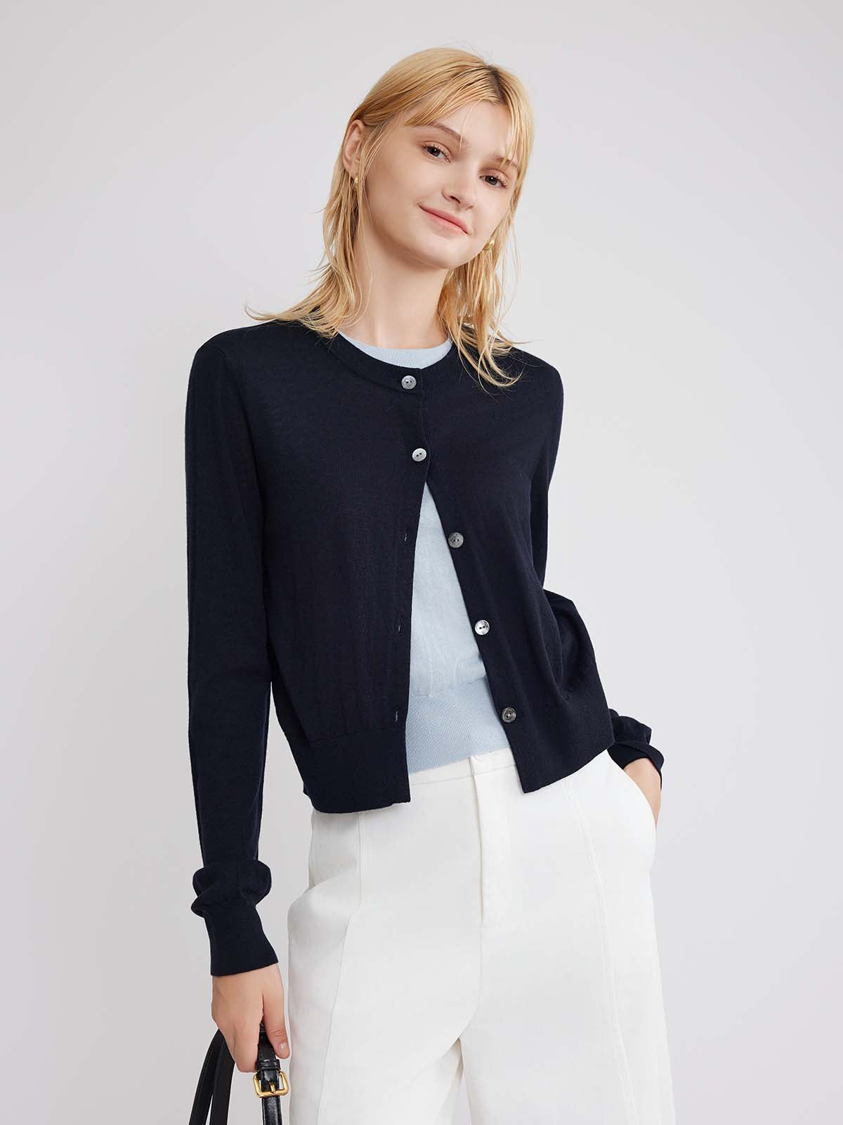 ASOBIO Layered Look Knit Cardigan