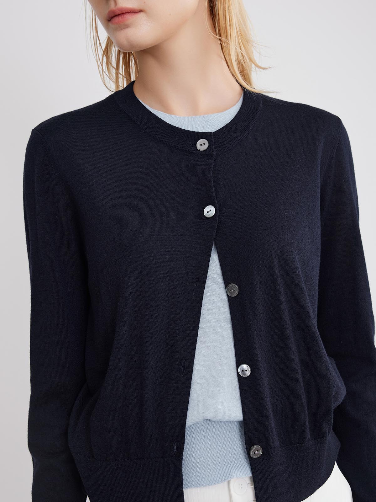 ASOBIO Layered Look Knit Cardigan