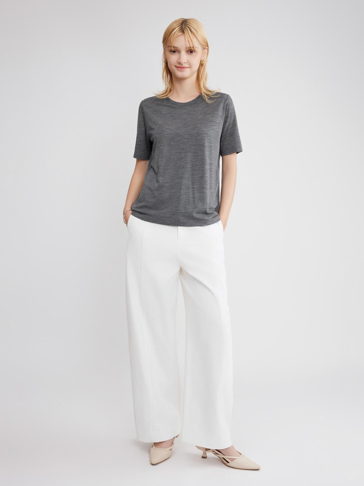 ASOBIO 100% Wool Crewneck Tee