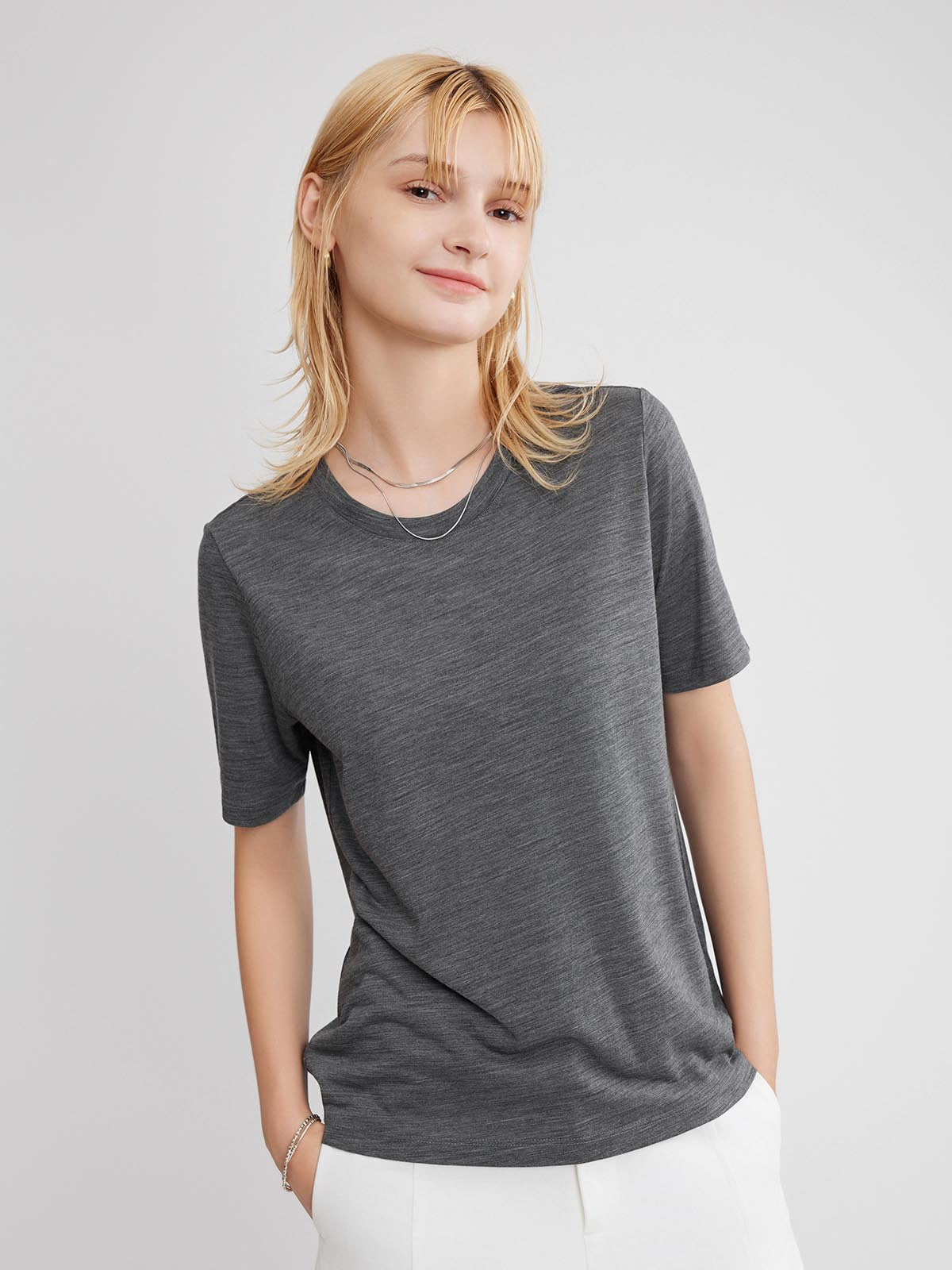 ASOBIO 100% Wool Crewneck Tee