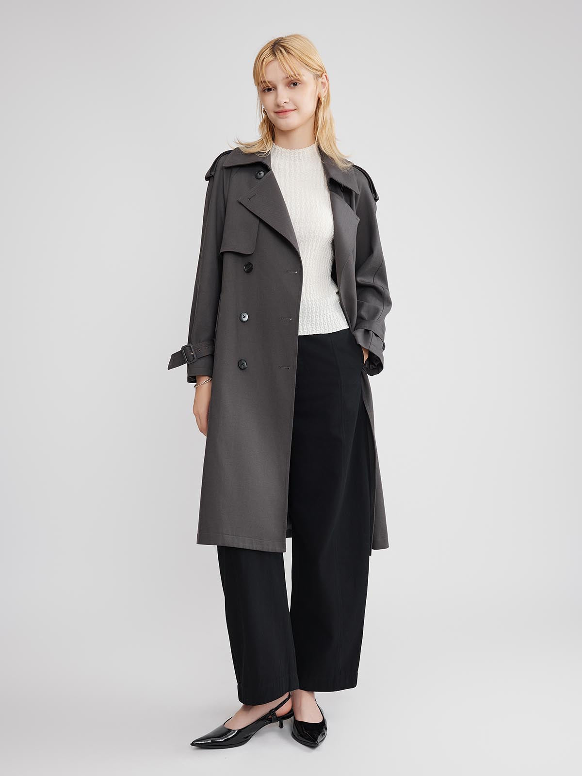 ASOBIO Relaxed-Fit Cotton Twill Trench Coat