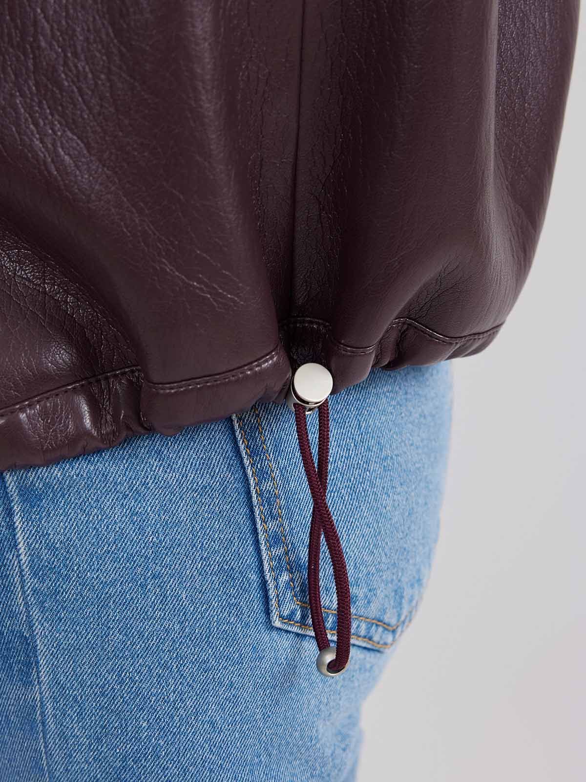 ASOBIO Faux Leather Collared Vest