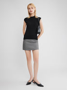 ASOBIO 100% Wool Textured Mockneck Top