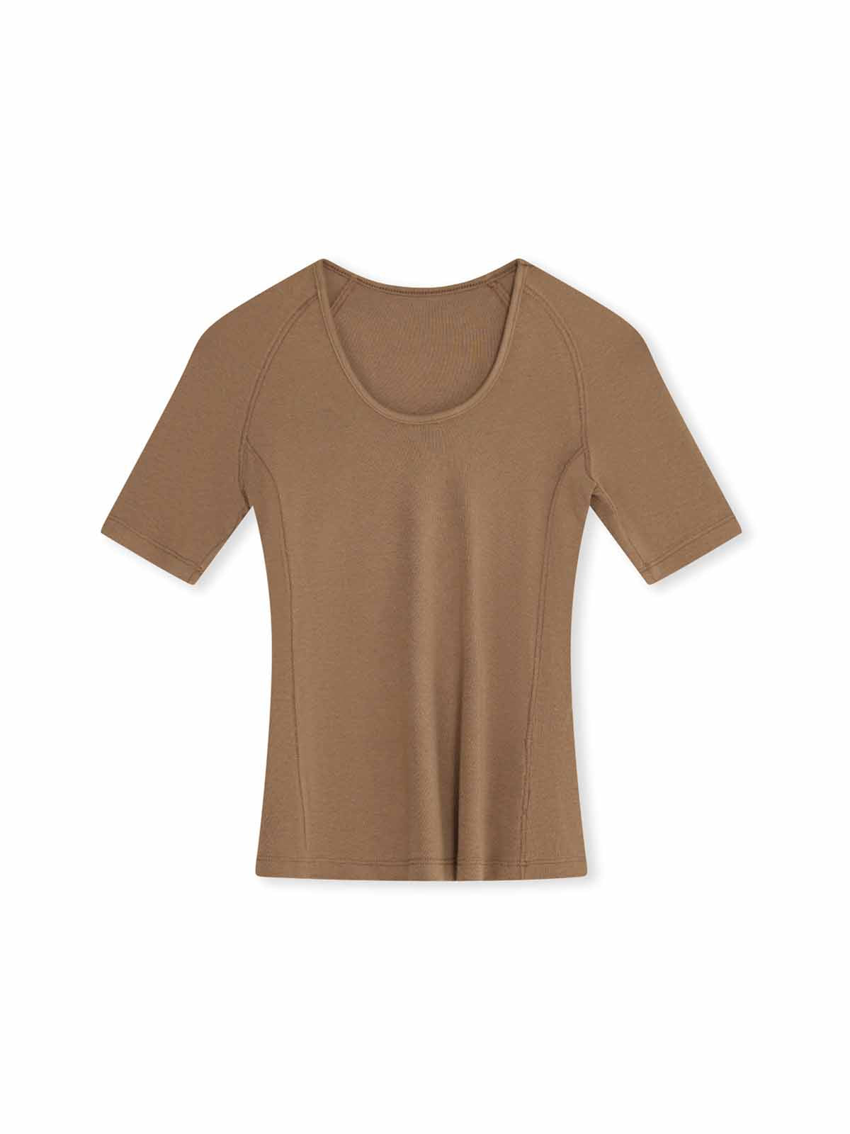 ASOBIO Wool Blend Short-Sleeve Top
