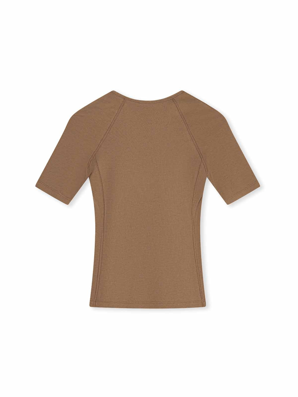 ASOBIO Wool Blend Short-Sleeve Top