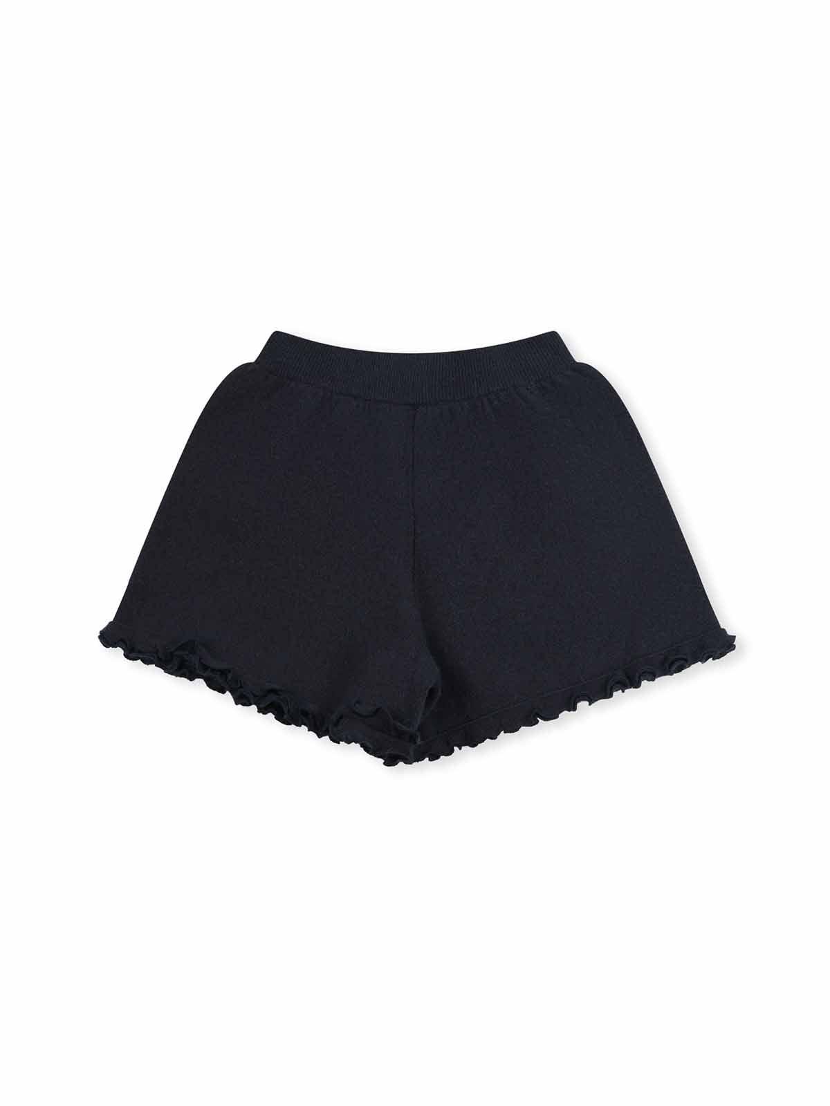 ASOBIO Wool-Blend Ruffled Trim Short