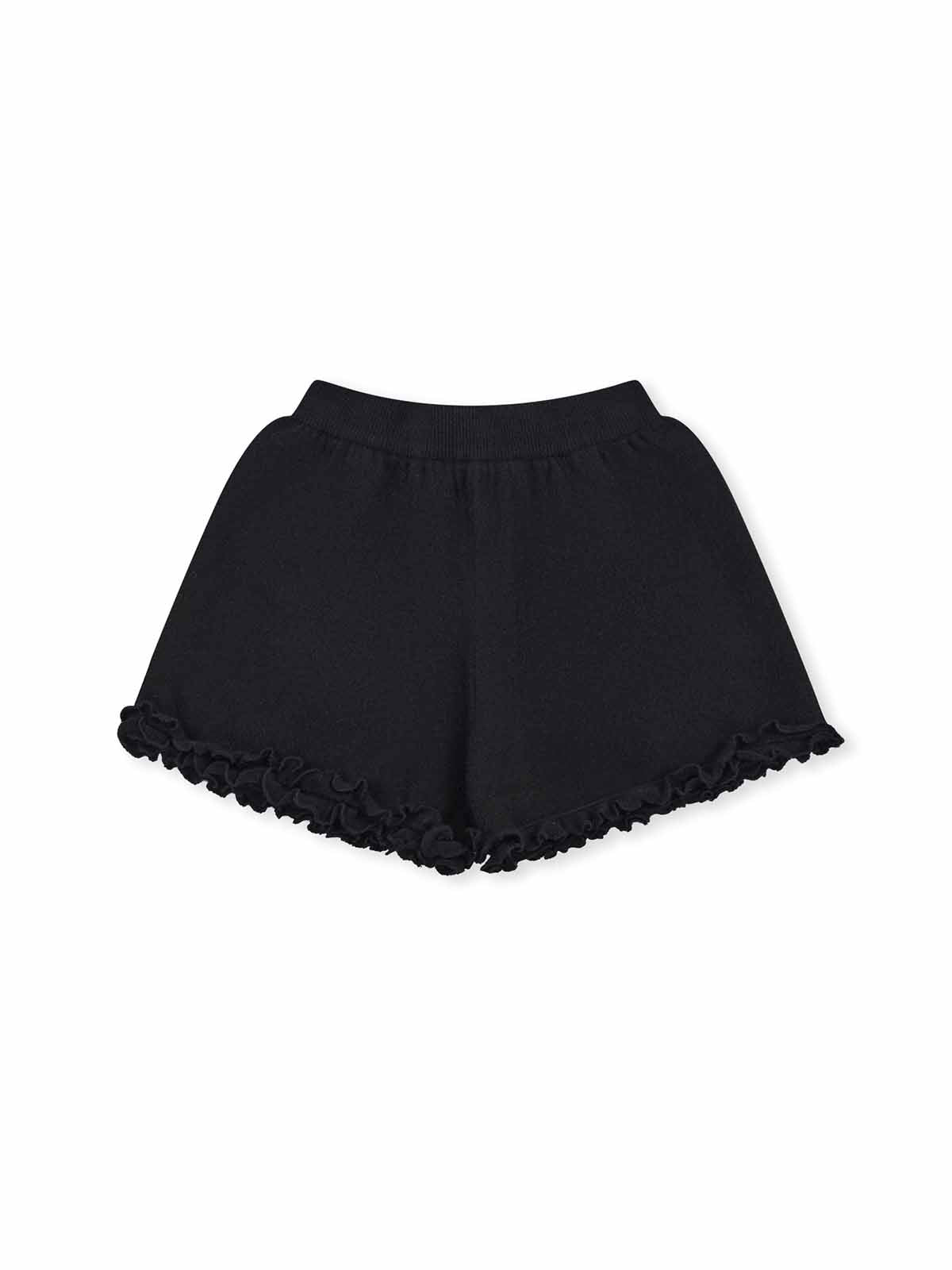 ASOBIO Wool-Blend Ruffled Trim Short