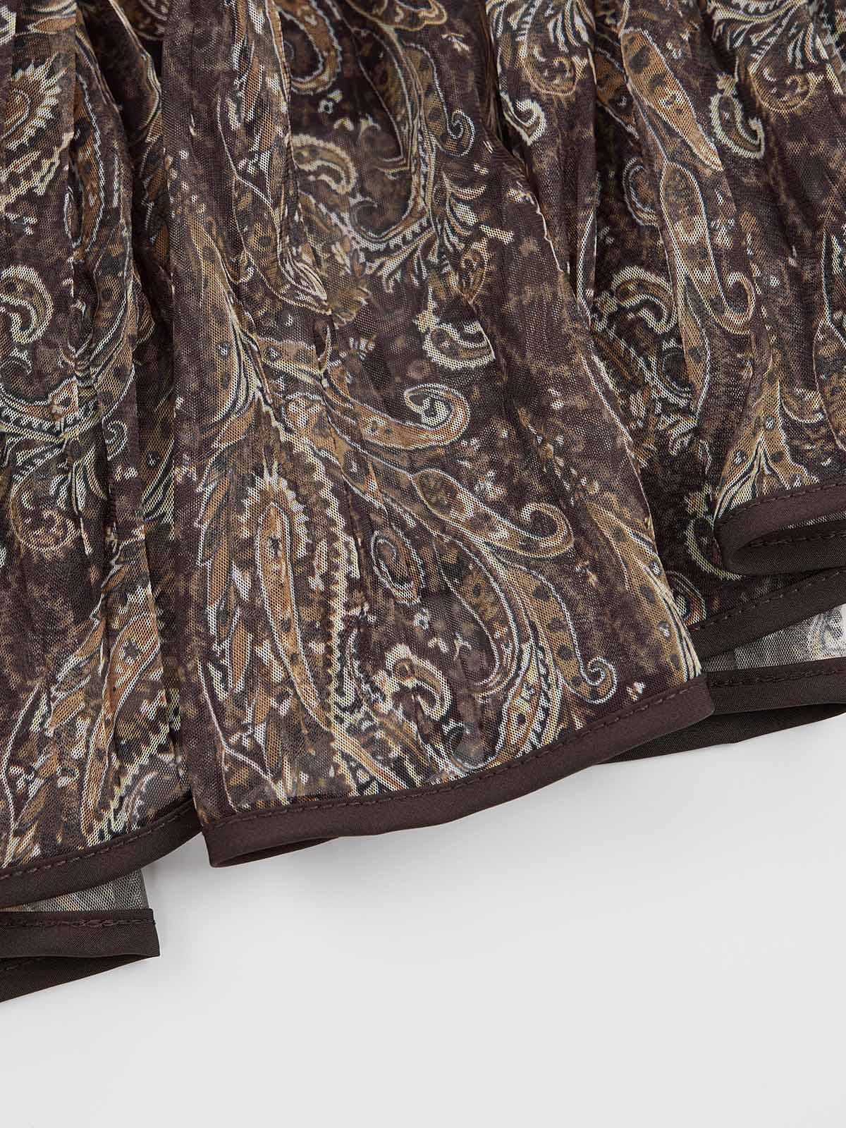 ASOBIO Paisley Pleated Maxi Skirt