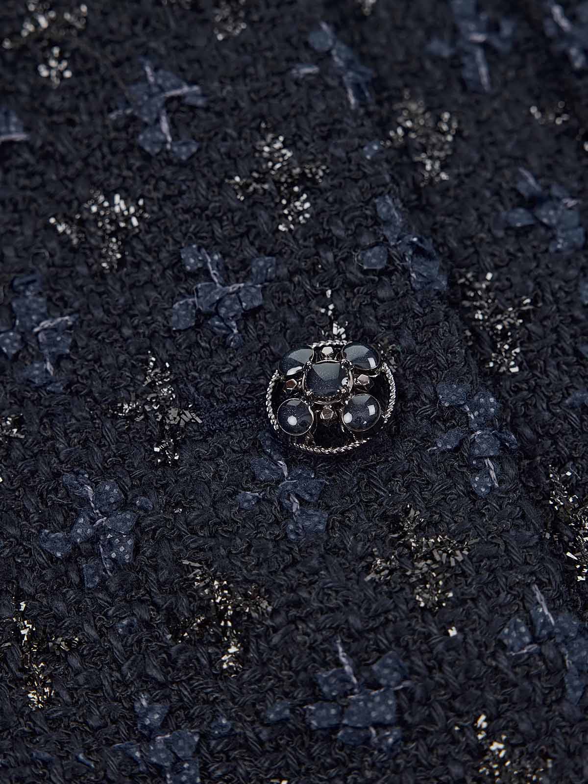 ASOBIO Tweed Round-Neck Jacket