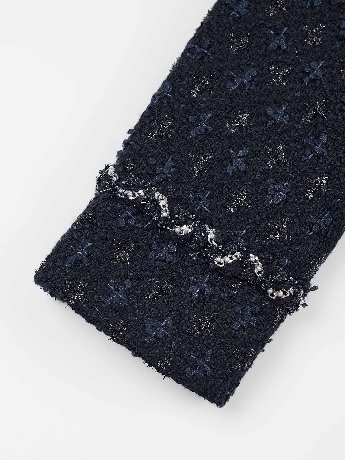 ASOBIO Tweed Round-Neck Jacket