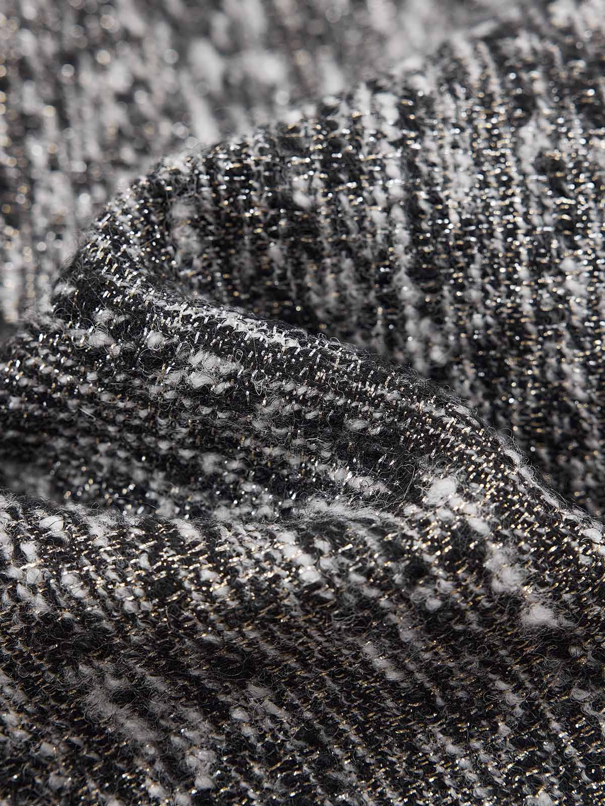 ASOBIO Tweed High-Waist Midi Skirt