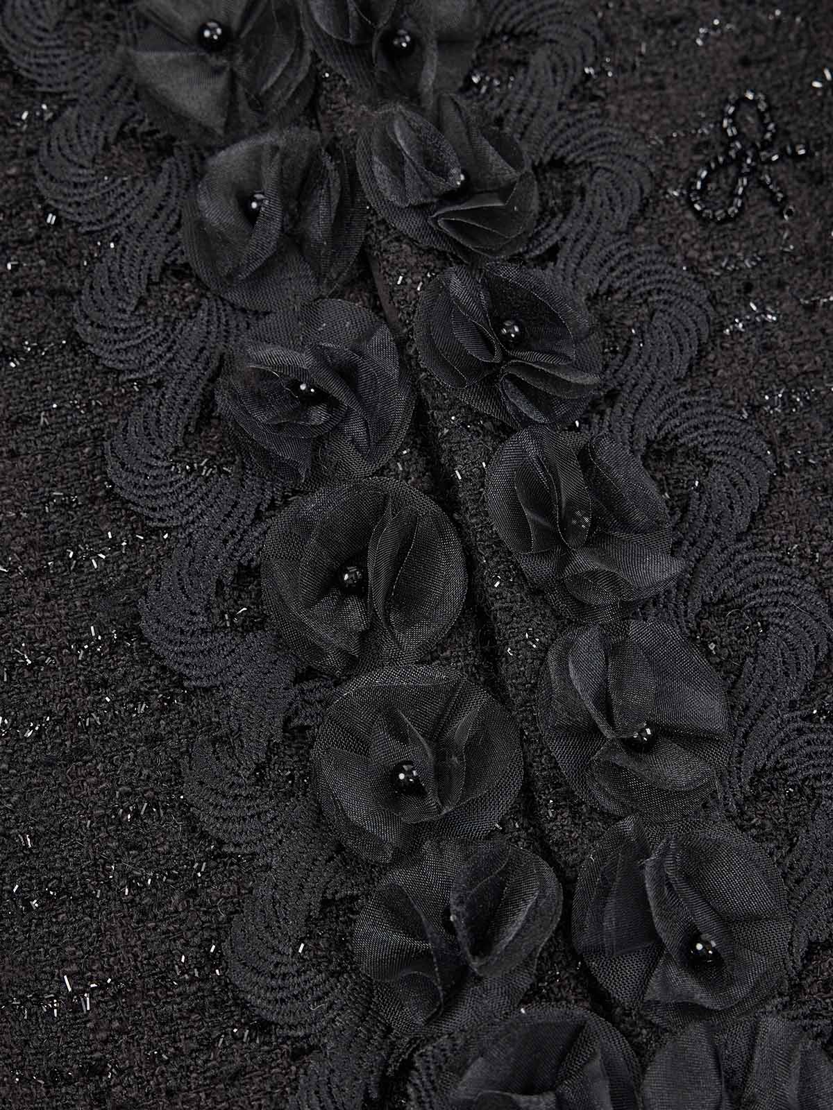 ASOBIO Floral-Embellished Tweed Jacket