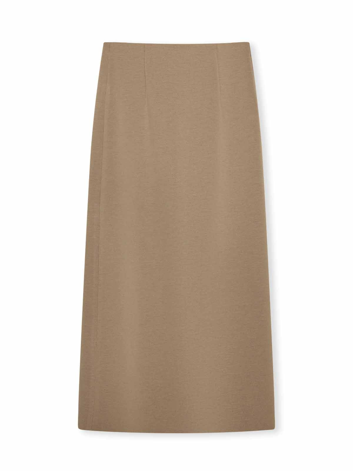 ASOBIO Wool-Blend Straight Maxi Skirt