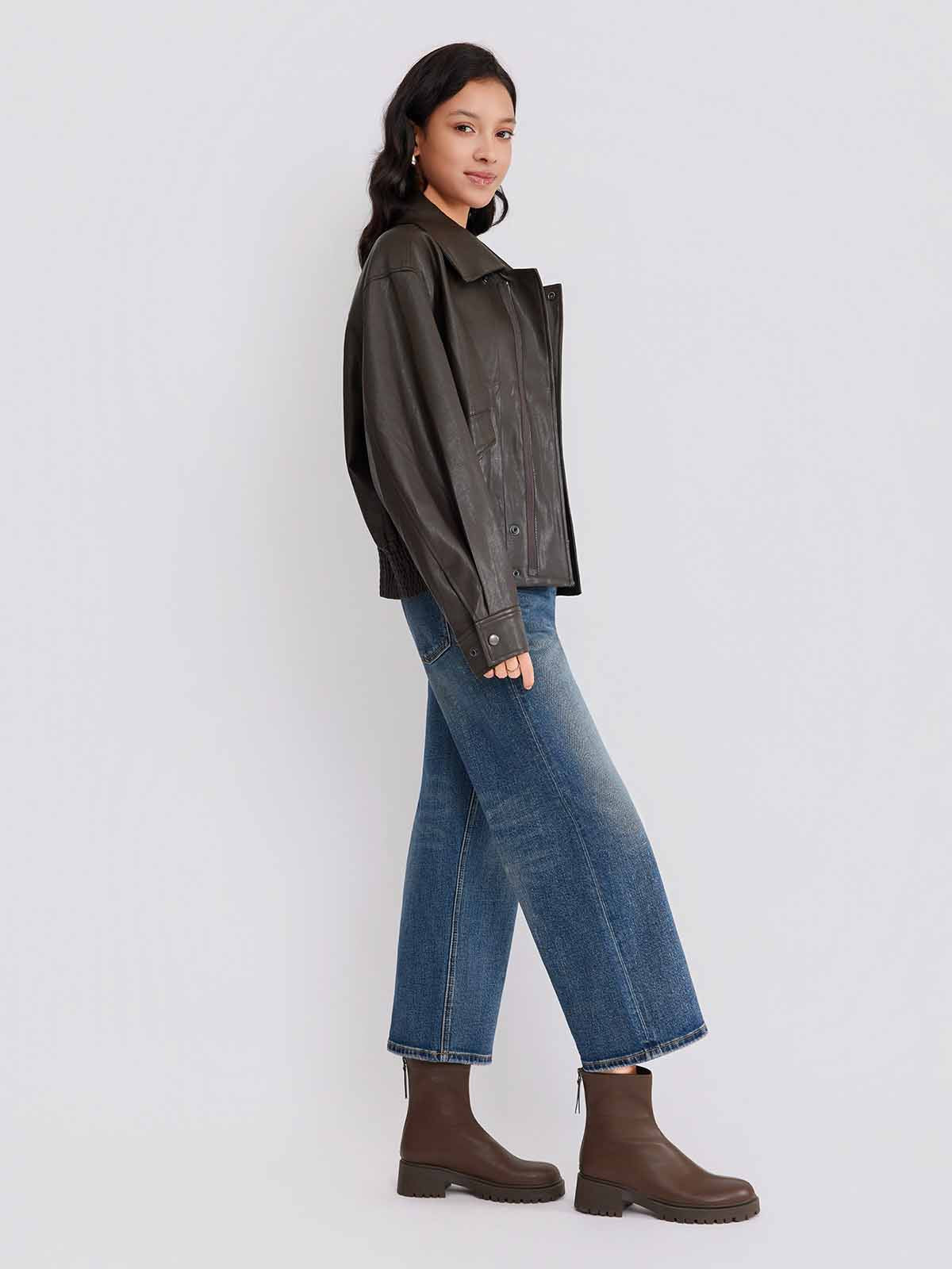 ASOBIO Flap-Pocket Leather Jacket