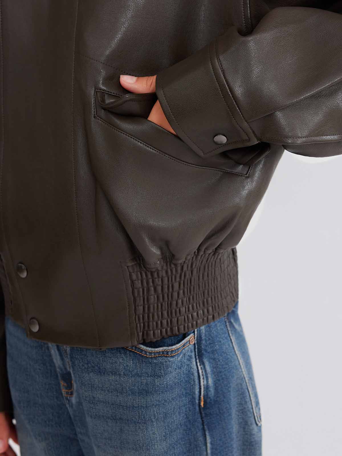 ASOBIO Flap-Pocket Leather Jacket
