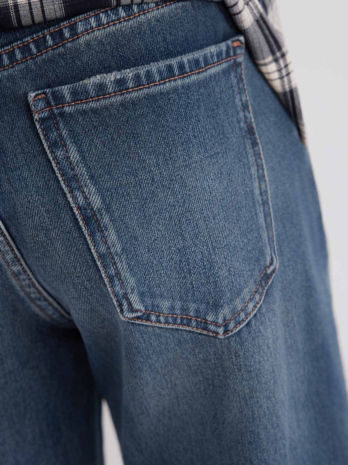 ASOBIO Plaid Tie-Detail Jeans