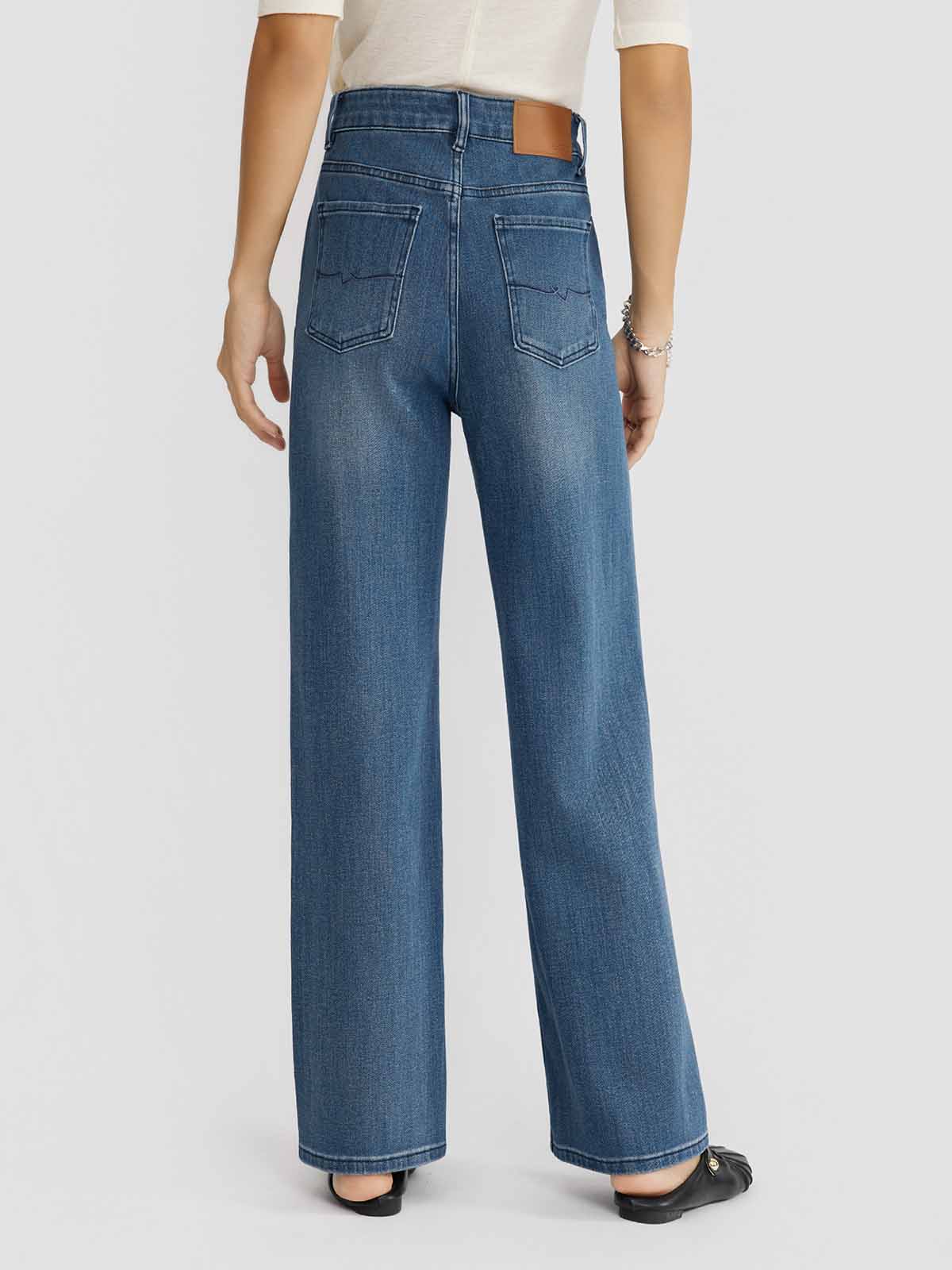 ASOBIO High Waist Straight-Leg Stretch Jeans