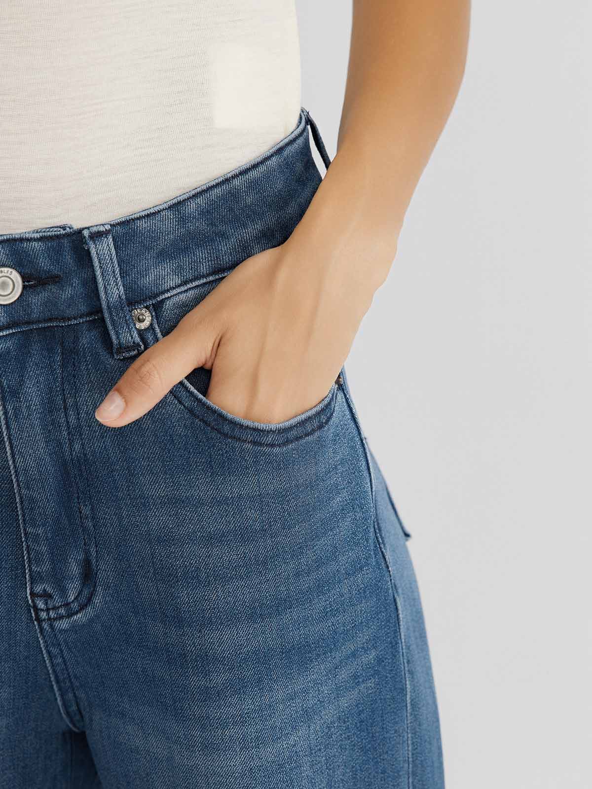 ASOBIO High Waist Straight-Leg Stretch Jeans