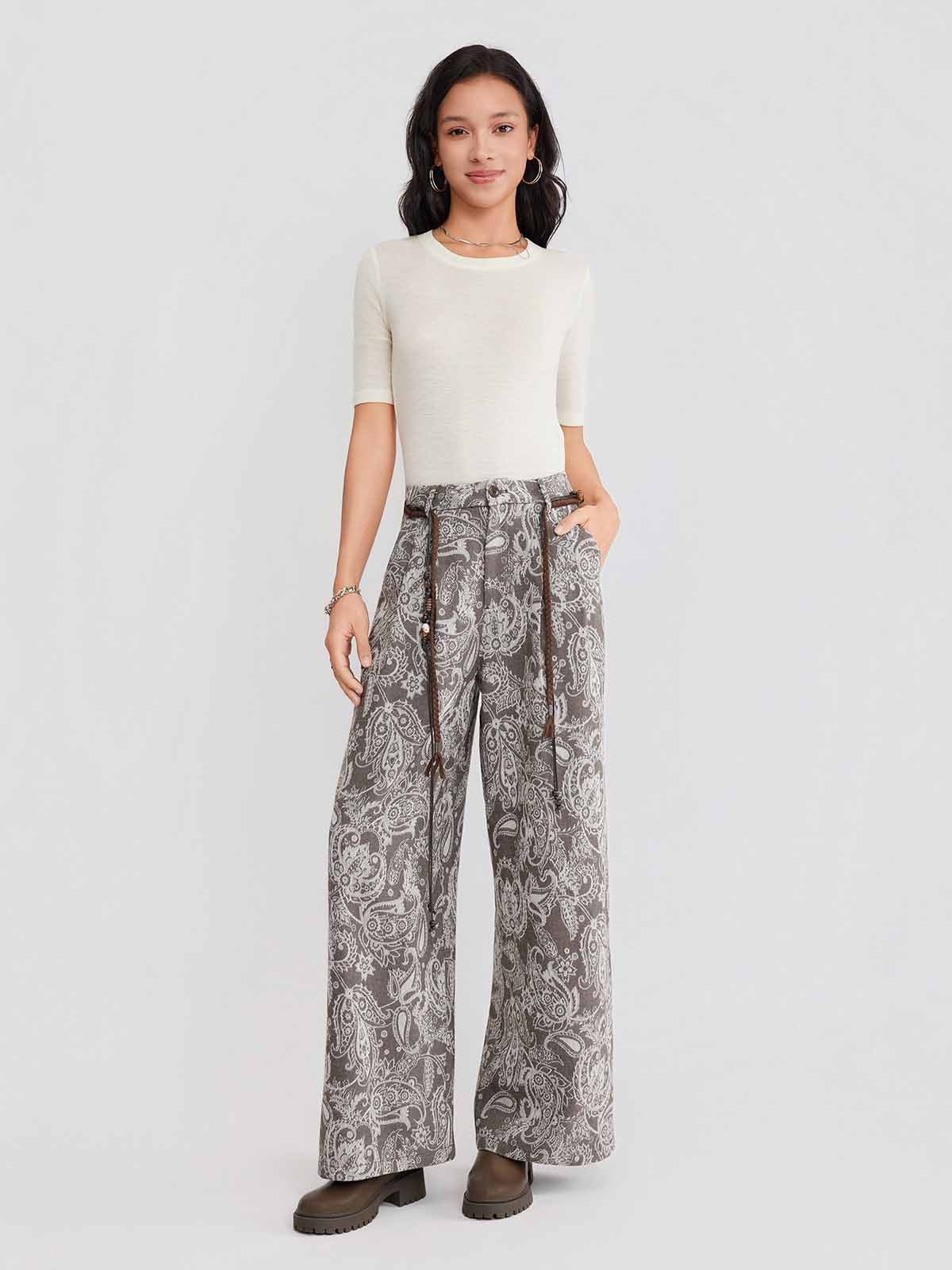 ASOBIO Paisley Print Pants