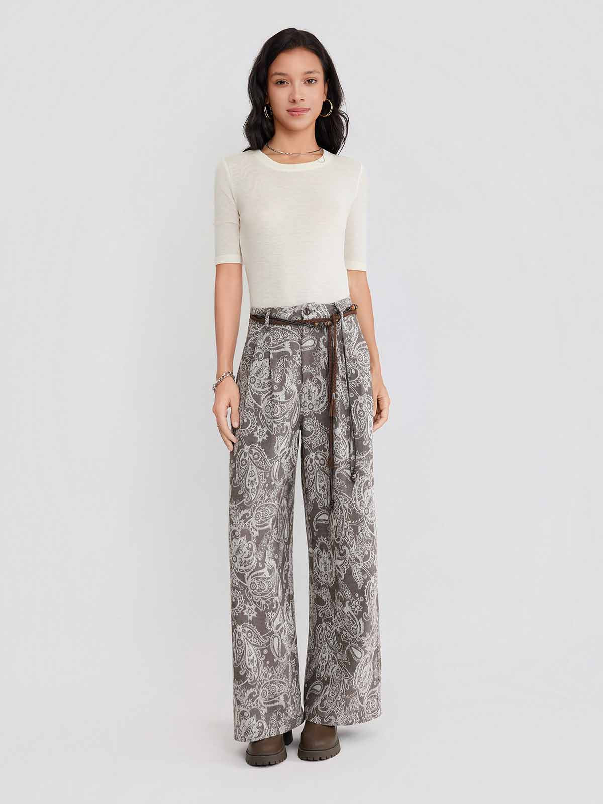 ASOBIO Paisley Print Pants