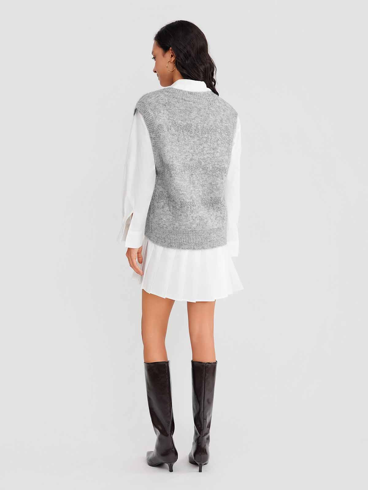 ASOBIO Bow-Pattern Knit Vest