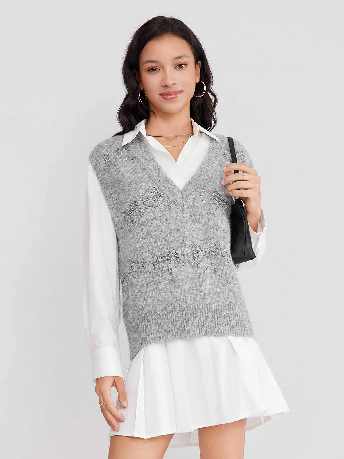 ASOBIO Bow-Pattern Knit Vest